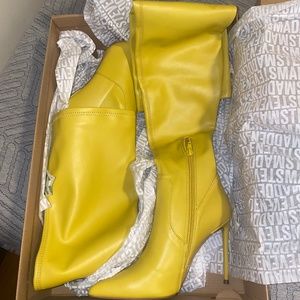 Vava yellow Steve Madden thigh high heels